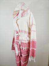 Unisex Robe, Beach or spa Robe with pockets - Red from EBRU Home