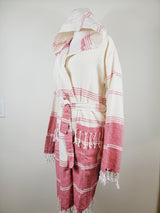 Unisex Robe, Beach or spa Robe with pockets - Red from EBRU Home