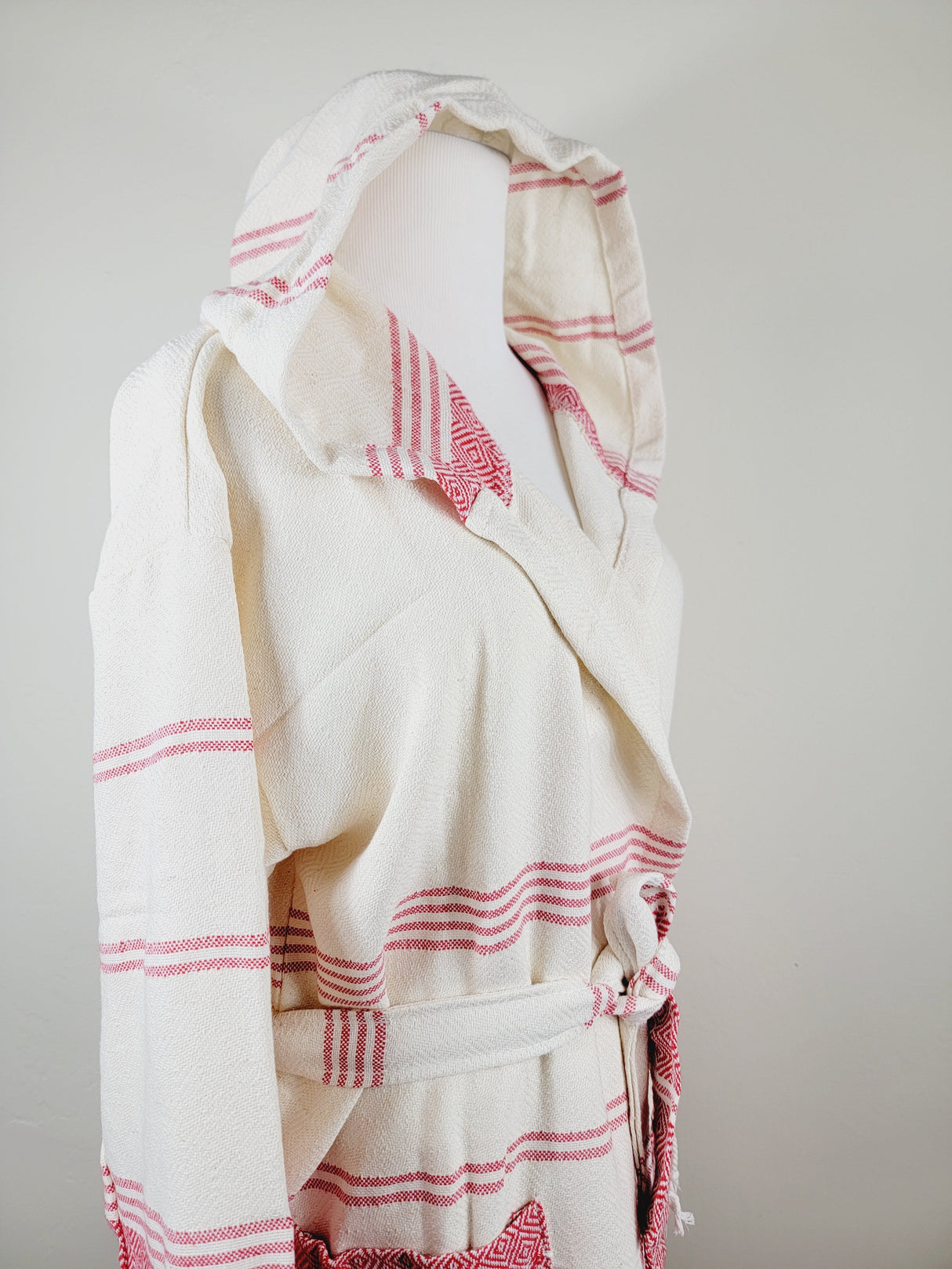 Unisex Robe, Beach or spa Robe with pockets - Red from EBRU Home