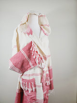 Unisex Robe, Beach or spa Robe with pockets - Red from EBRU Home