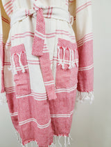 Unisex Robe, Beach or spa Robe with pockets - Red from EBRU Home