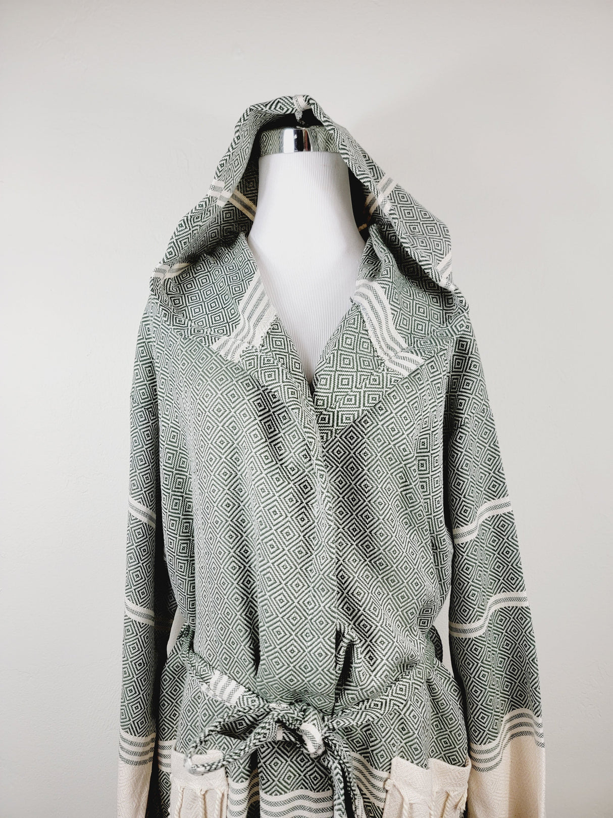 Unisex Robe, Beach or spa Robe with pockets - Dark Green from EBRU Home