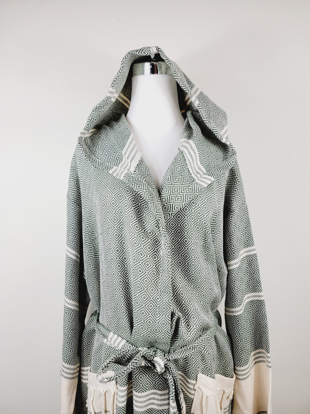 Unisex Robe, Beach or spa Robe with pockets - Dark Green from EBRU Home