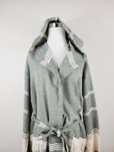 Unisex Robe, Beach or spa Robe with pockets - Dark Green from EBRU Home