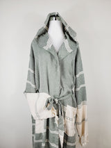Unisex Robe, Beach or spa Robe with pockets - Dark Green from EBRU Home