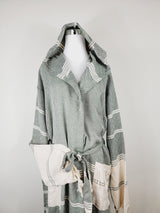 Unisex Robe, Beach or spa Robe with pockets - Dark Green from EBRU Home