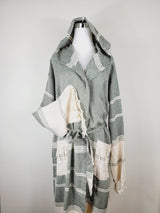 Unisex Robe, Beach or spa Robe with pockets - Dark Green from EBRU Home