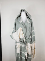 Unisex Robe, Beach or spa Robe with pockets - Dark Green from EBRU Home