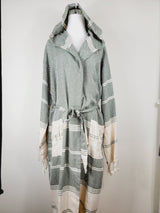 Unisex Robe, Beach or spa Robe with pockets - Dark Green from EBRU Home