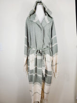 Unisex Robe, Beach or spa Robe with pockets - Dark Green from EBRU Home