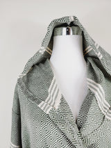 Unisex Robe, Beach or spa Robe with pockets - Dark Green from EBRU Home