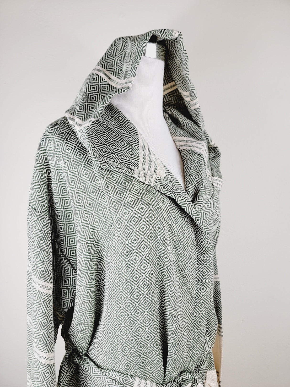 Unisex Robe, Beach or spa Robe with pockets - Dark Green from EBRU Home