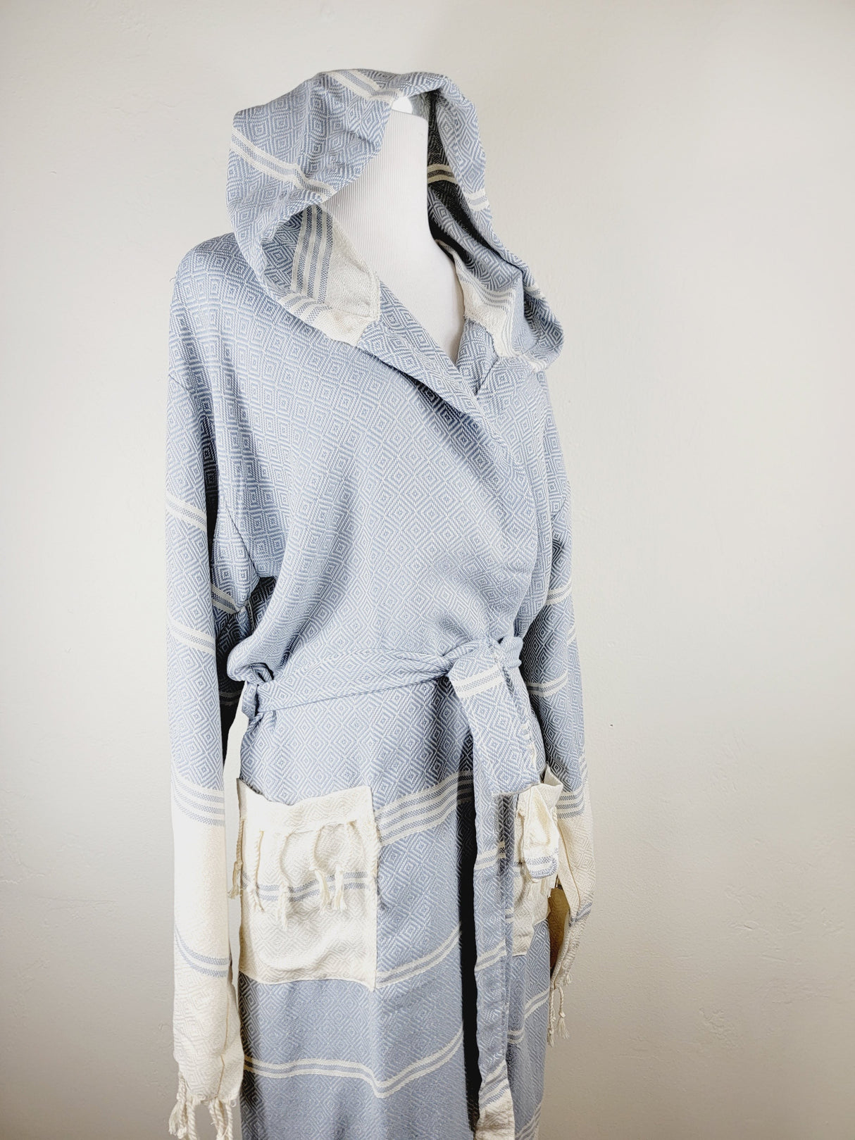 Unisex Robe, Beach or spa Robe with pockets - Sky Blue from EBRU Home