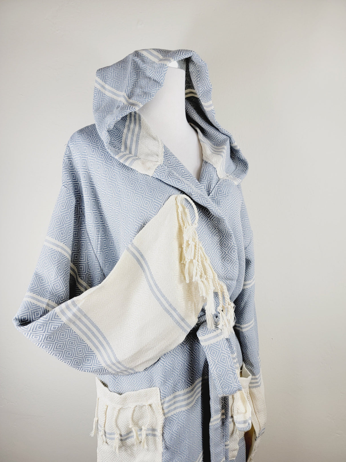 Unisex Robe, Beach or spa Robe with pockets - Sky Blue from EBRU Home