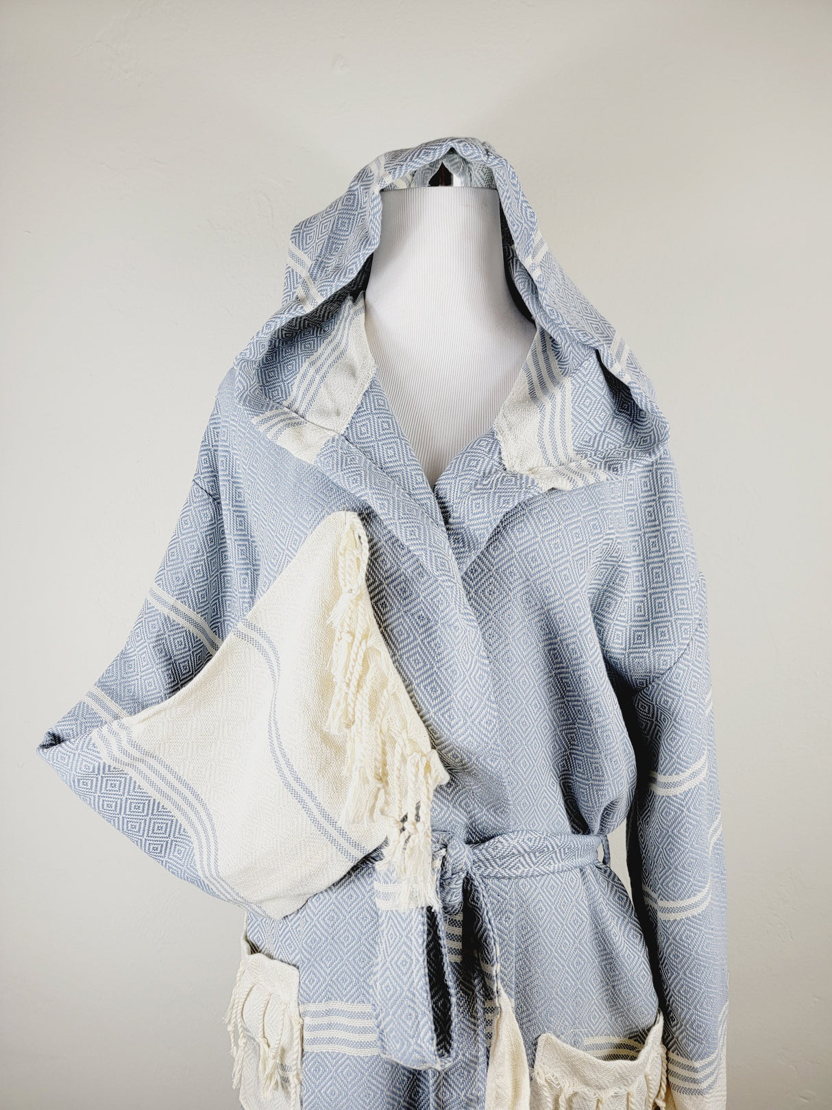 Unisex Robe, Beach or spa Robe with pockets - Sky Blue from EBRU Home