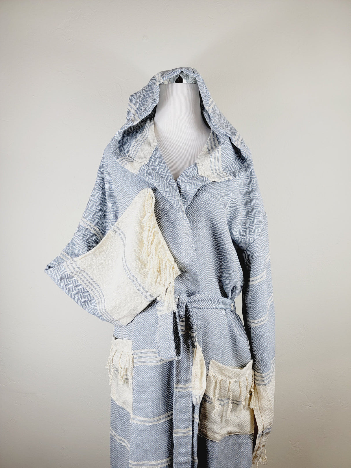 Unisex Robe, Beach or spa Robe with pockets - Sky Blue from EBRU Home