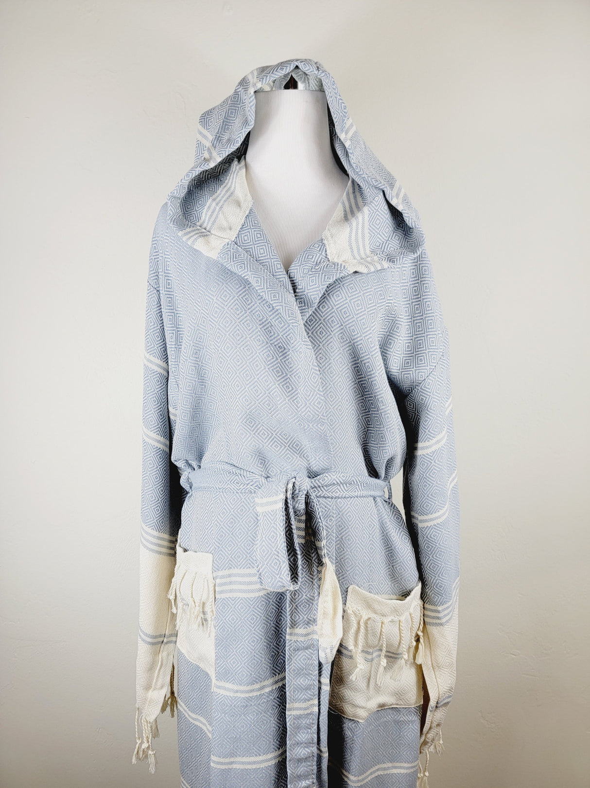 Unisex Robe, Beach or spa Robe with pockets - Sky Blue from EBRU Home