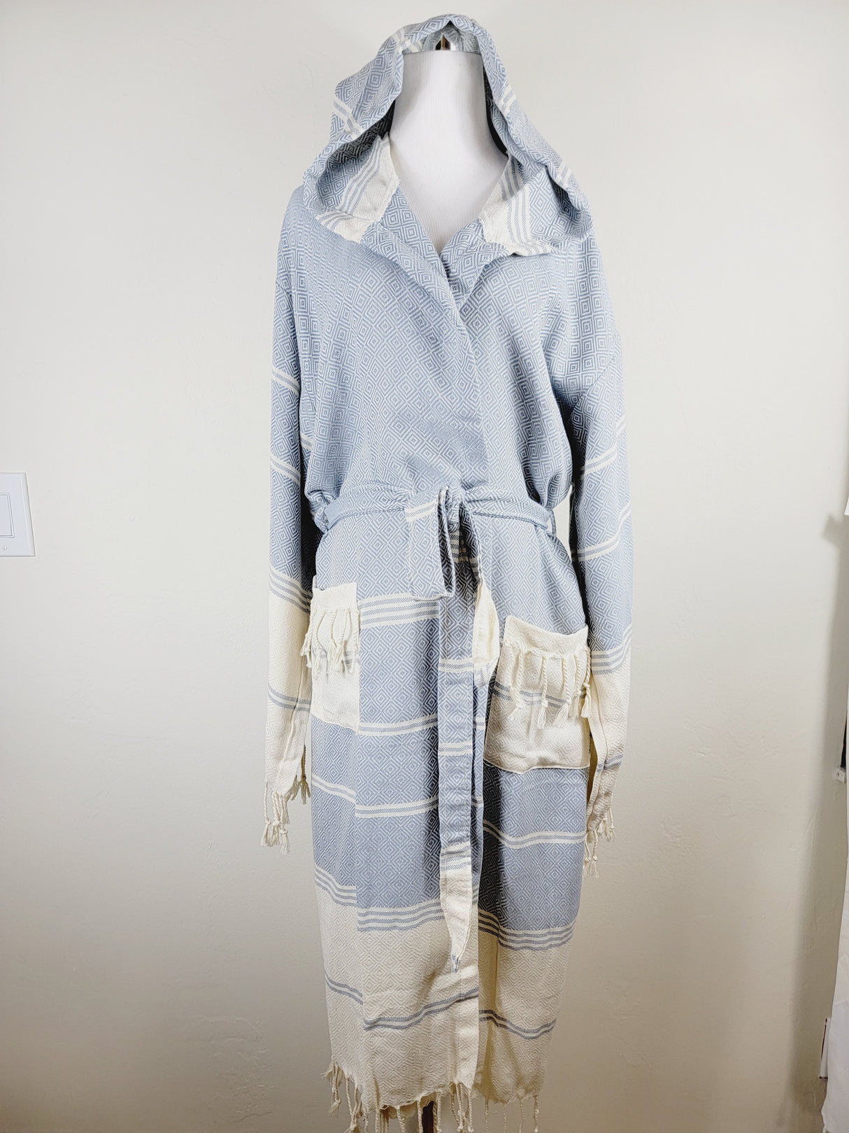 Unisex Robe, Beach or spa Robe with pockets - Sky Blue from EBRU Home