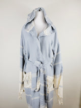 Unisex Robe, Beach or spa Robe with pockets - Sky Blue from EBRU Home
