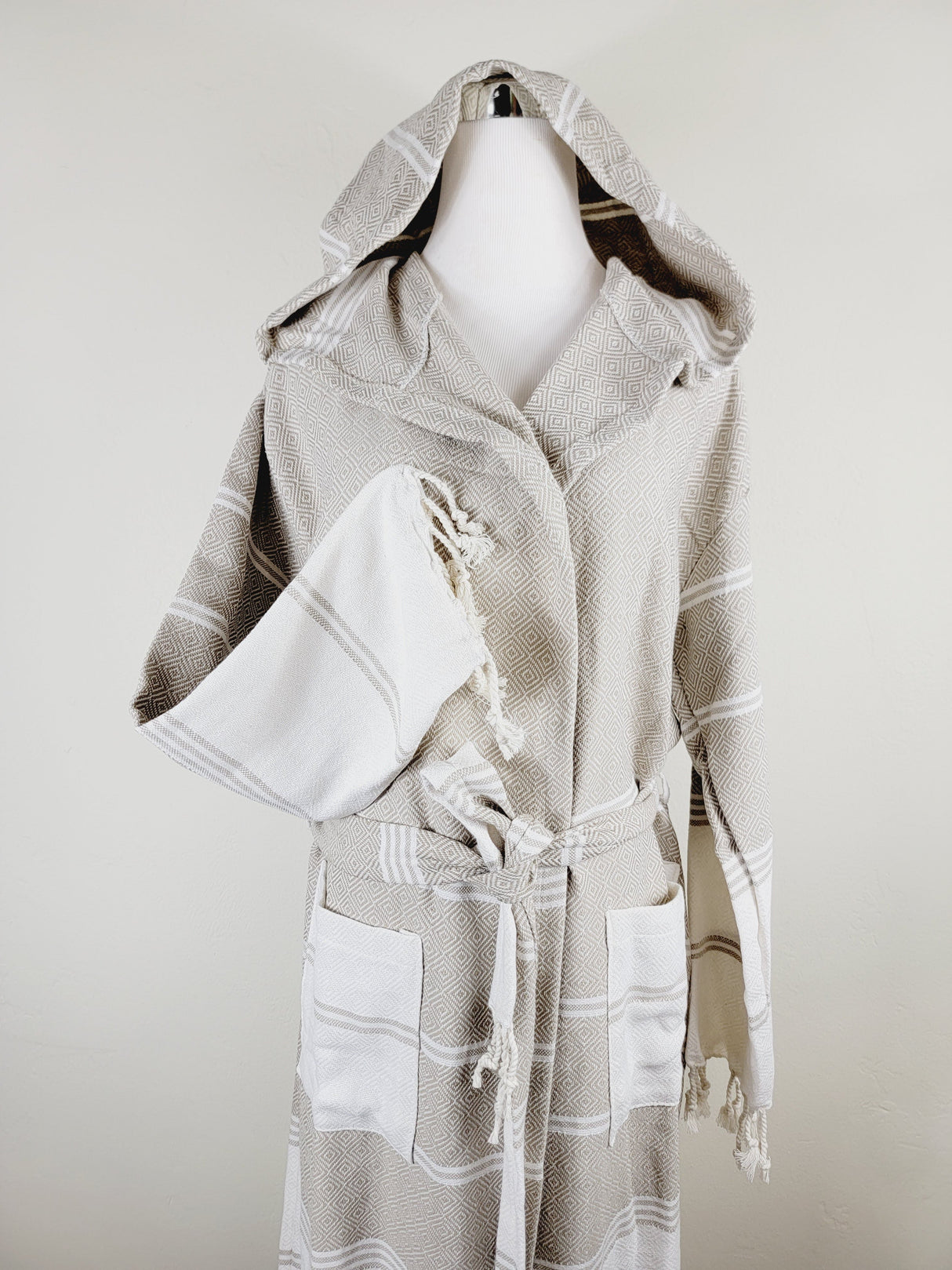 Unisex Robe, Beach or spa Robe with pockets - Beige from EBRU Home