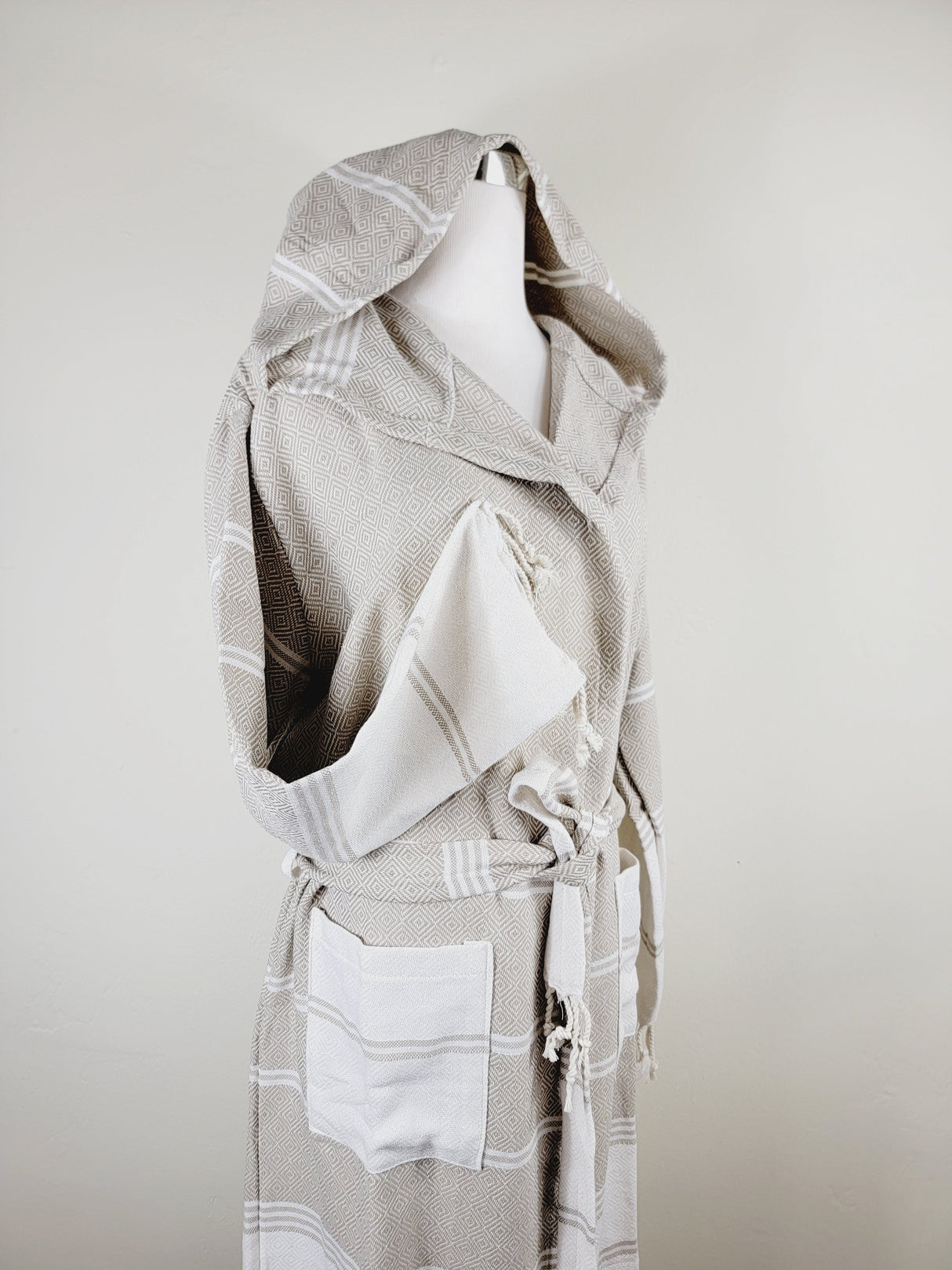 Unisex Robe, Beach or spa Robe with pockets - Beige from EBRU Home