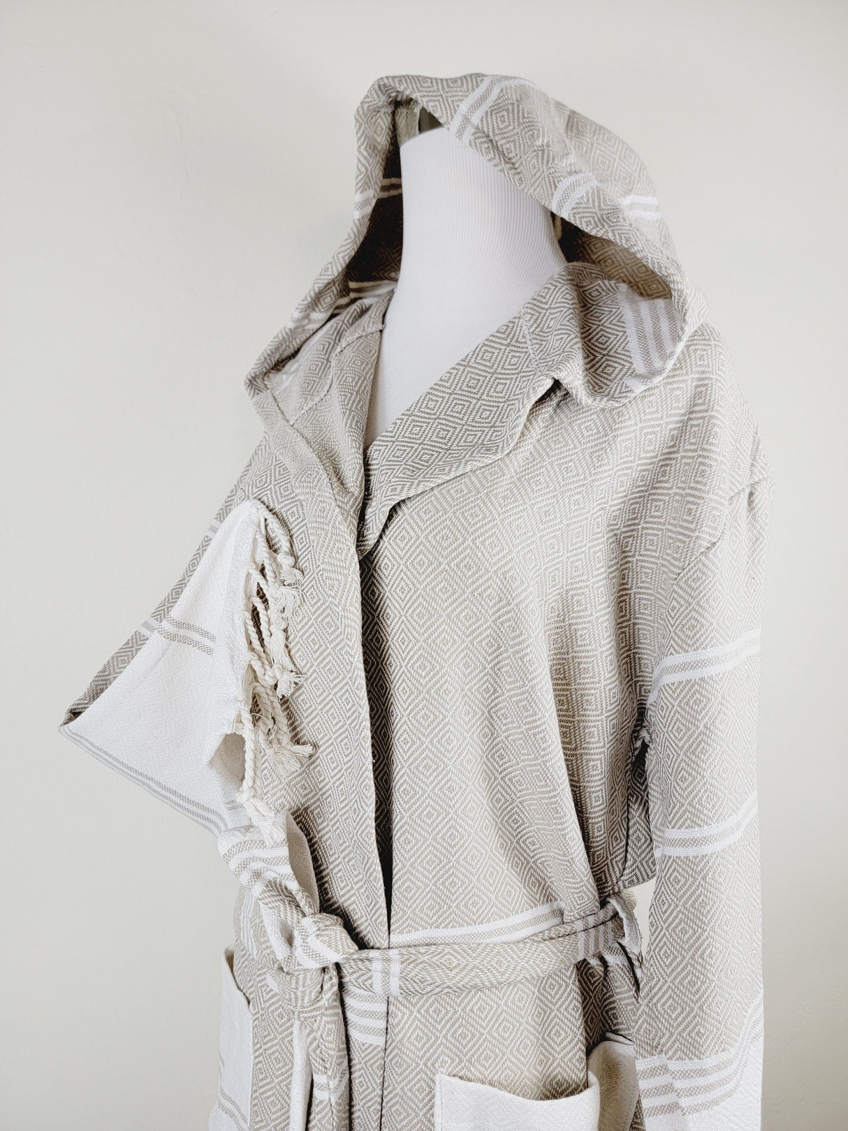 Unisex Robe, Beach or spa Robe with pockets - Beige from EBRU Home