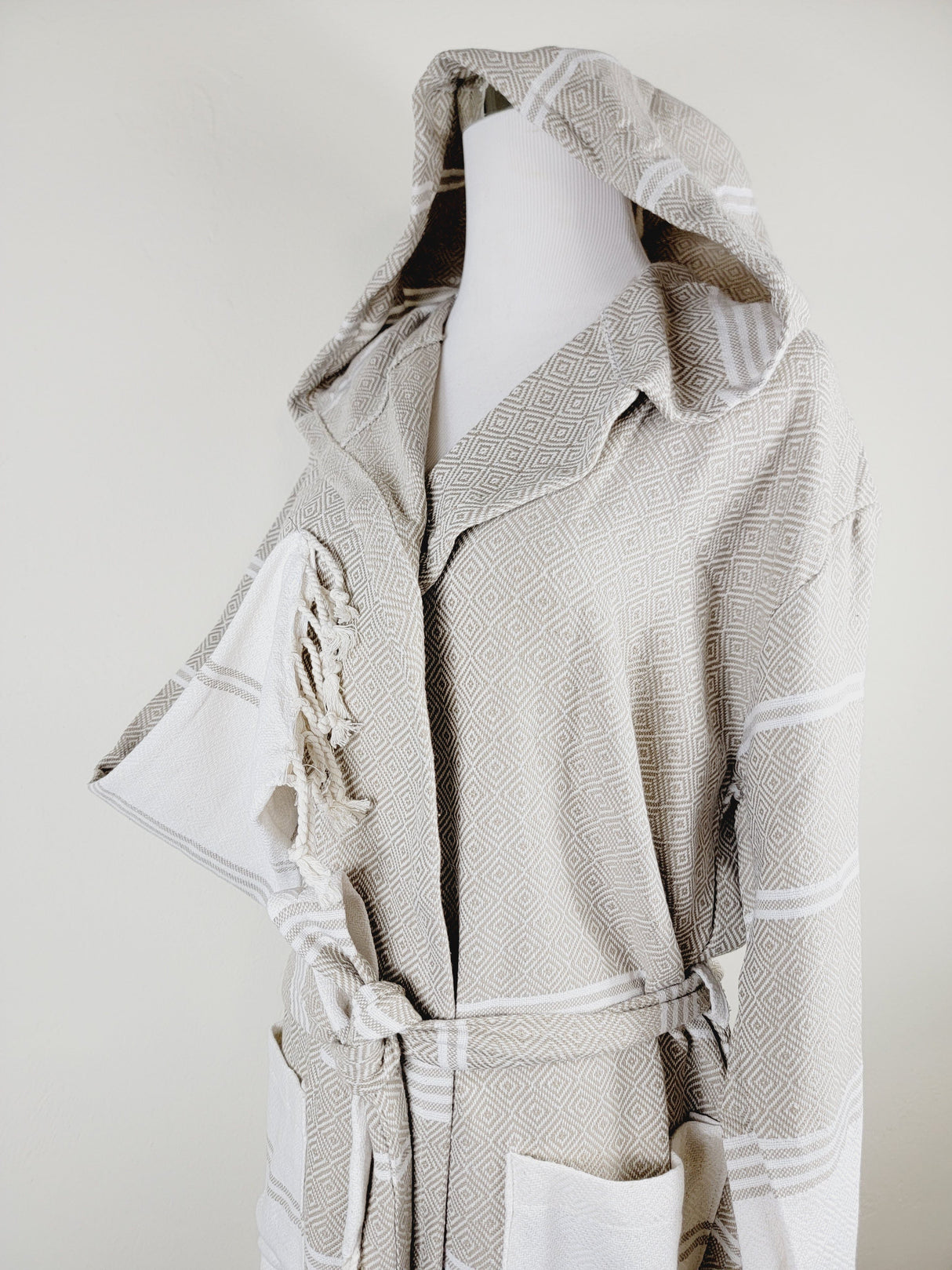 Unisex Robe, Beach or spa Robe with pockets - Beige from EBRU Home
