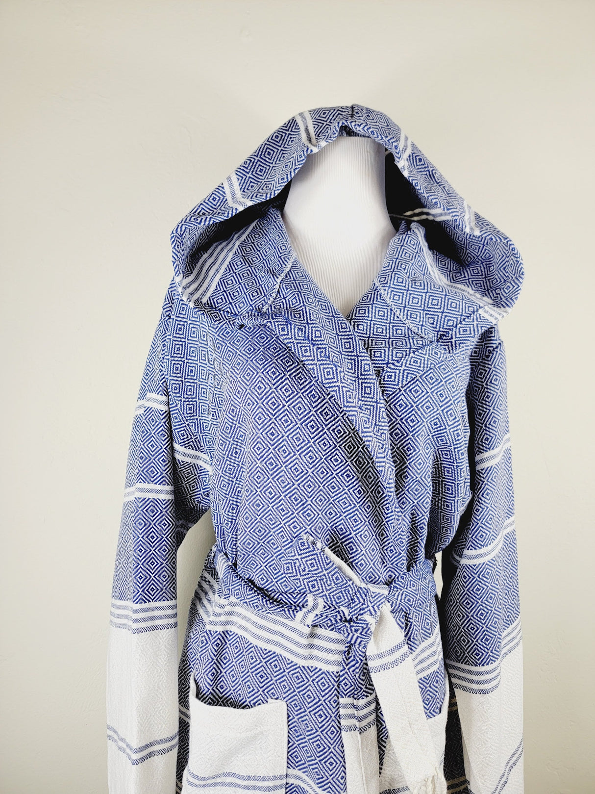 Unisex Robe, Beach or spa Robe with pockets - Blue from EBRU Home