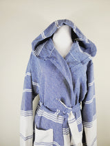 Unisex Robe, Beach or spa Robe with pockets - Blue from EBRU Home