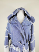 Unisex Robe, Beach or spa Robe with pockets - Blue from EBRU Home