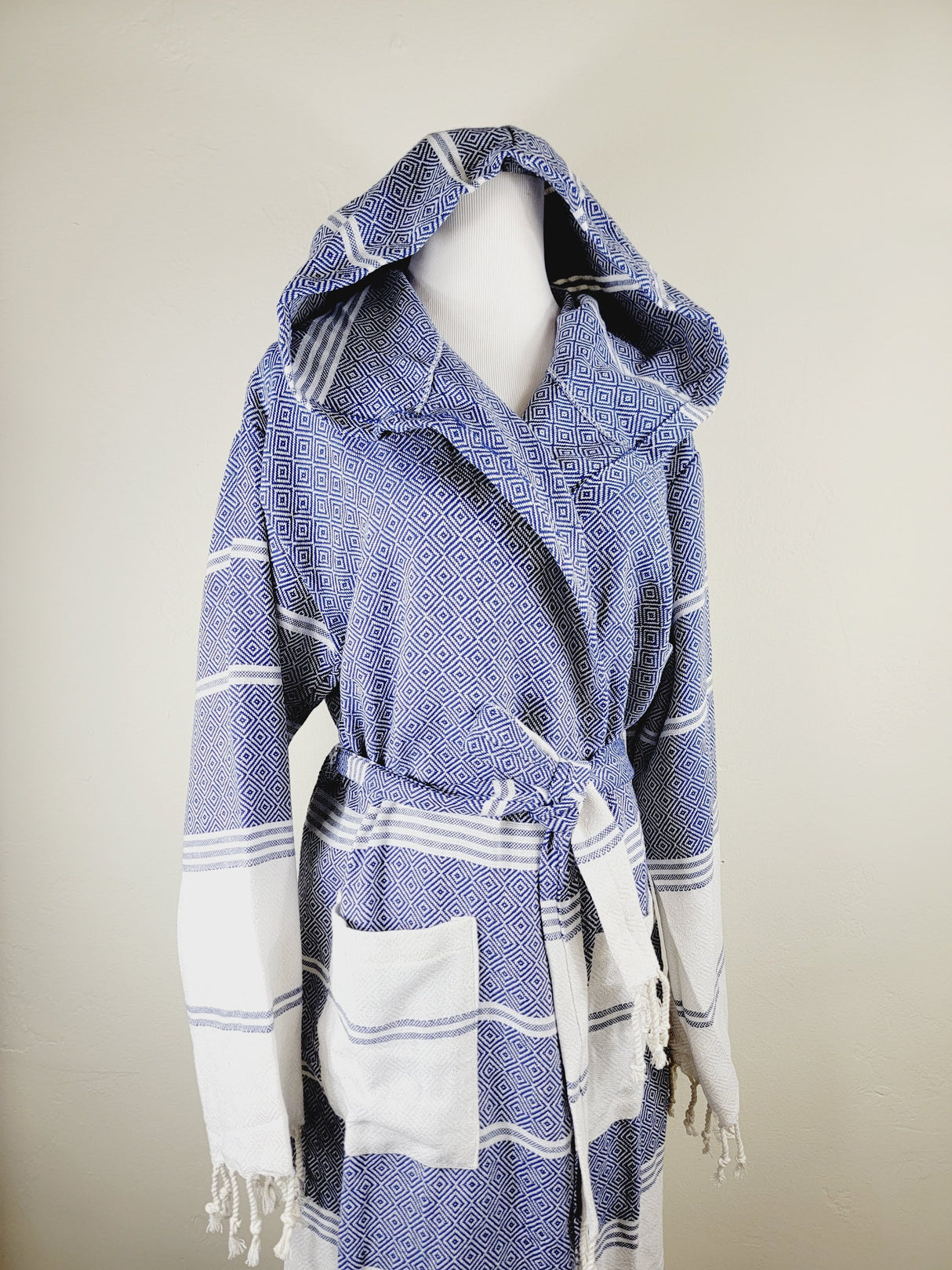 Unisex Robe, Beach or spa Robe with pockets - Blue from EBRU Home