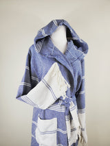 Unisex Robe, Beach or spa Robe with pockets - Blue from EBRU Home
