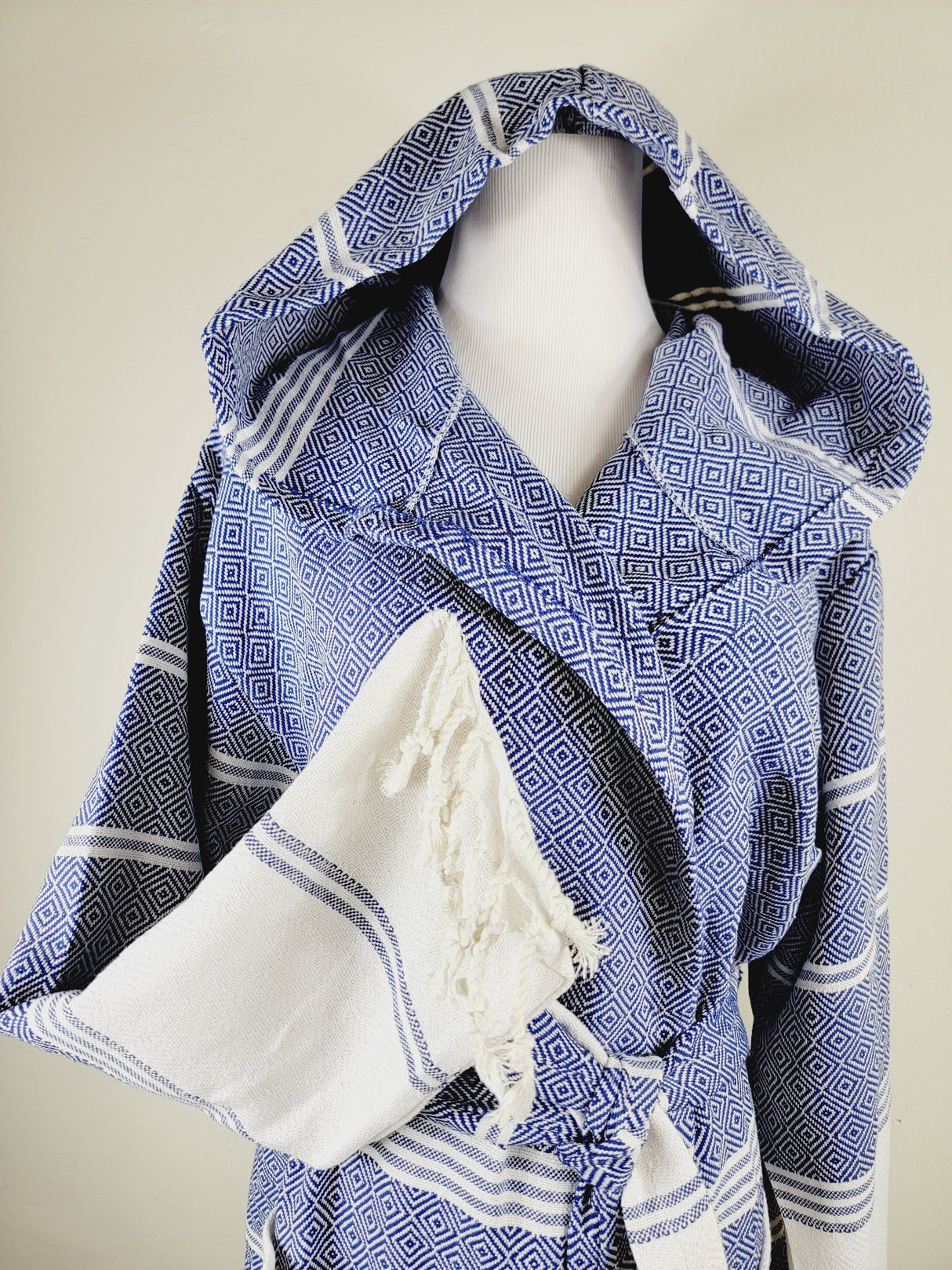 Unisex Robe, Beach or spa Robe with pockets - Blue from EBRU Home