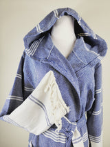 Unisex Robe, Beach or spa Robe with pockets - Blue from EBRU Home