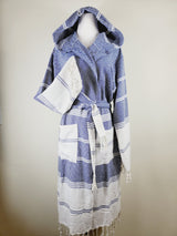 Unisex Robe, Beach or spa Robe with pockets - Blue from EBRU Home