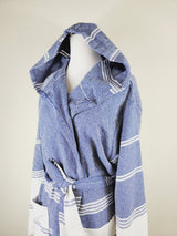 Unisex Robe, Beach or spa Robe with pockets - Blue from EBRU Home