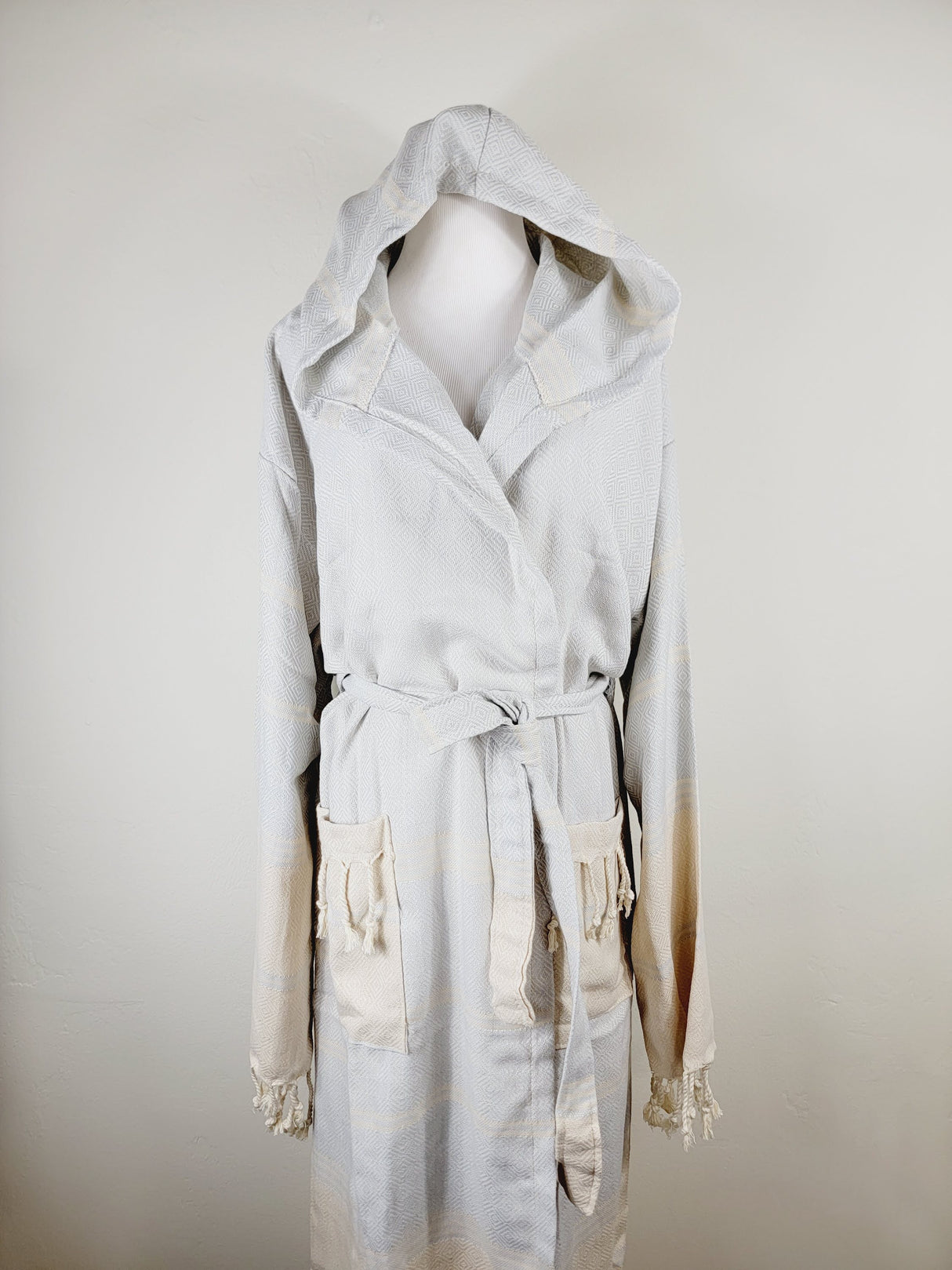 Unisex Robe, Beach or spa Robe with pockets - Light Gray from EBRU Home