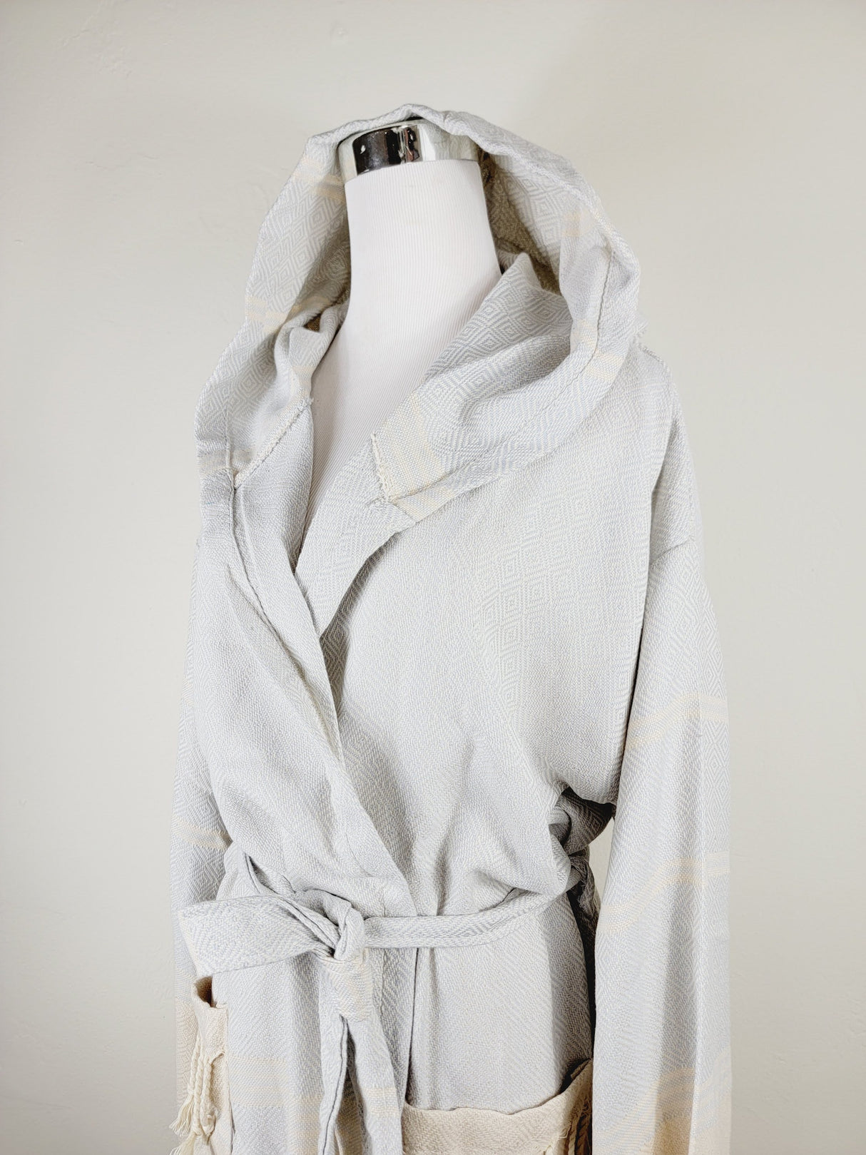 Unisex Robe, Beach or spa Robe with pockets - Light Gray from EBRU Home