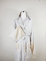 Unisex Robe, Beach or spa Robe with pockets - Light Gray from EBRU Home