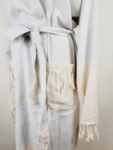 Unisex Robe, Beach or spa Robe with pockets - Light Gray from EBRU Home