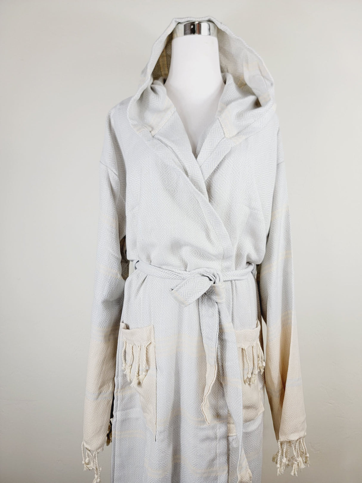 Unisex Robe, Beach or spa Robe with pockets - Light Gray from EBRU Home