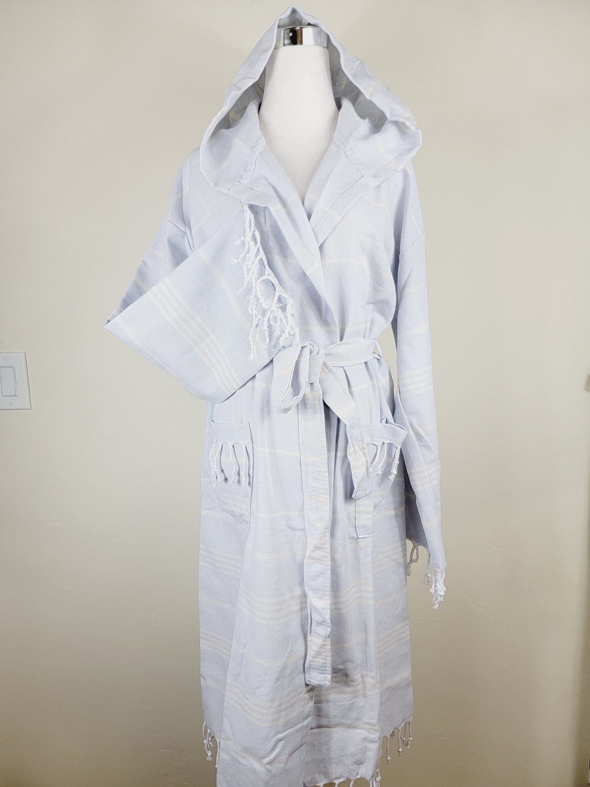Unisex Robe, Beach or spa Robe with pockets - Sultan Gray from EBRU Home
