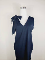 Jersey Dress Green one shoulder tie up with pockets from EBRU Home