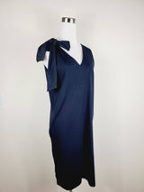 Jersey Dress Green one shoulder tie up with pockets from EBRU Home