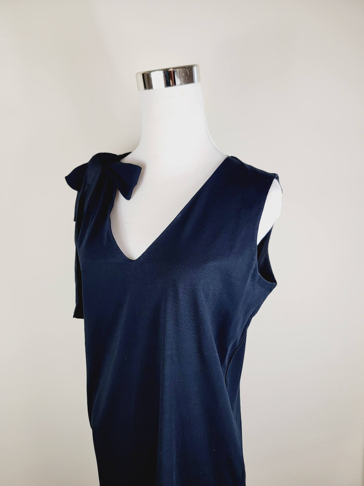 Jersey Dress Green one shoulder tie up with pockets from EBRU Home