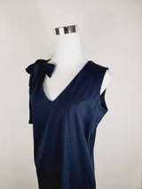 Jersey Dress Green one shoulder tie up with pockets from EBRU Home