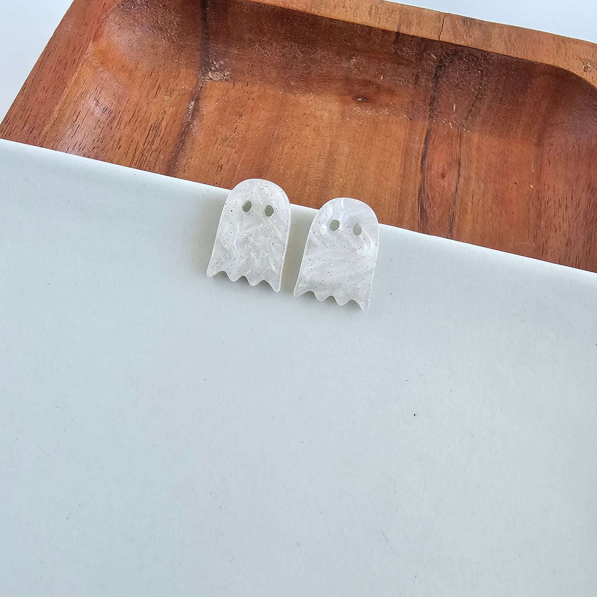 Ghost Studs - White Shimmer from Spiffy & Splendid
