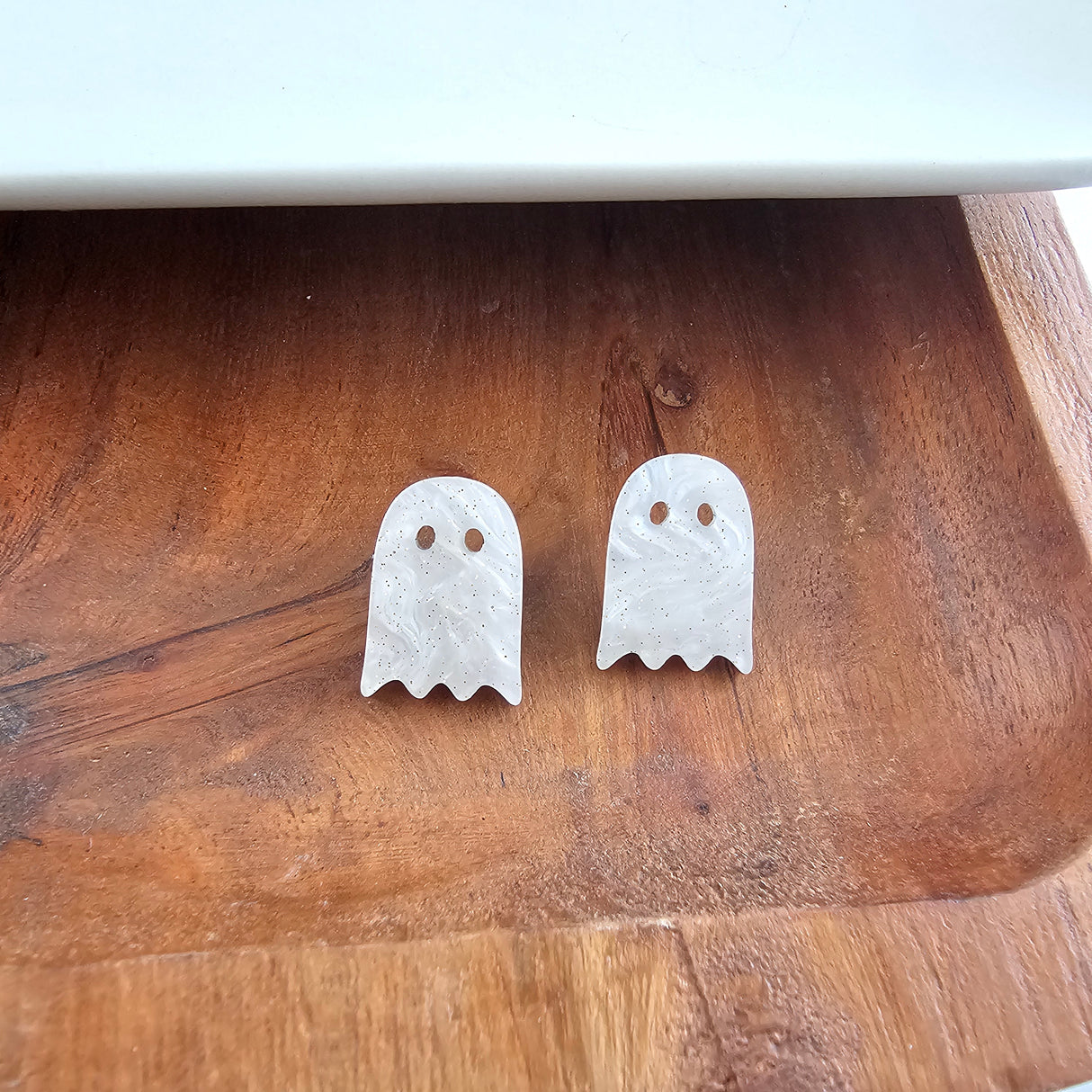 Ghost Studs - White Shimmer from Spiffy & Splendid