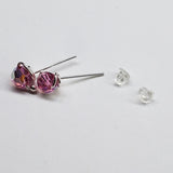 6mm Silver Spiral Crystal Stud Earrings from Alexa Martha Designs
