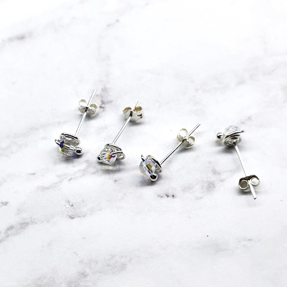 4mm Sterling Silver Spiral Ear Studs from Alexa Martha Designs